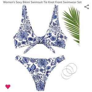 NWT Blue China Pattern Cheeky Bikini